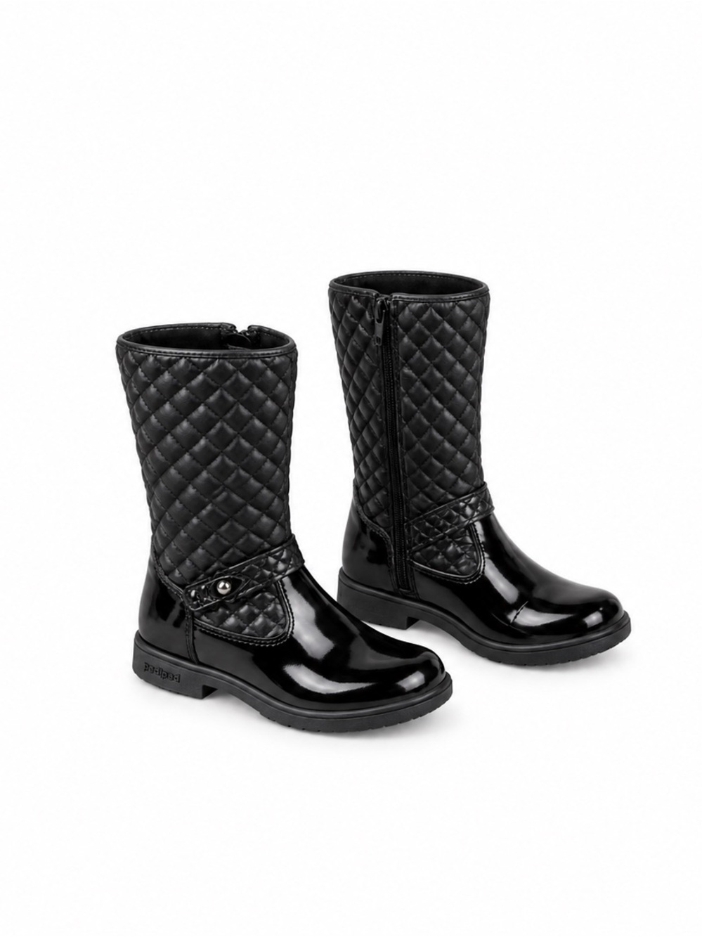 Pediped Girls Black Quilted Tall Boots – EU Size 32